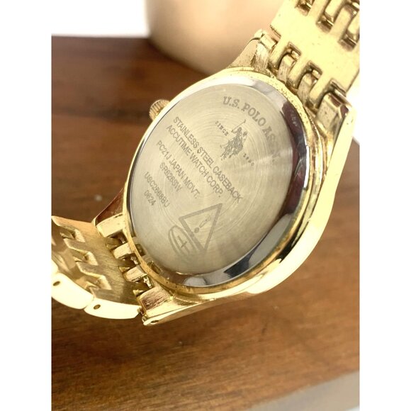 US Polo Assn Women's Watch 0624 Green Dial Quartz Gold Stainless Steel 33mm - Picture 6 of 13